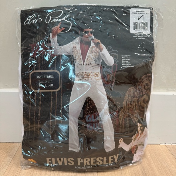 Elvis Presley costume jumpsuit scarf belt Size Medium adult - Picture 7 of 9